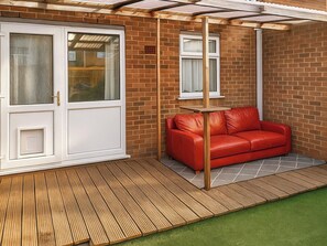 Terrace/patio - A lovely house in great location for exploring North Kent and Medway towns. (Murston, near Sittingbourne)