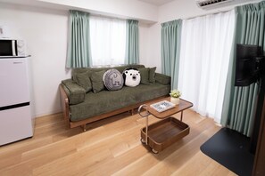 Comfort Triple Room, 1 Double Bed with Sofa bed, Balcony, City View | Living area - The Peak Tengachaya (Osaka)