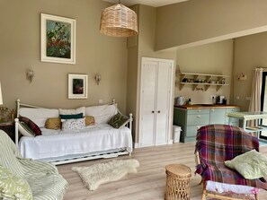 Living area - Private garden house with cold water natural swimming pool in Castle estate. (Togher)