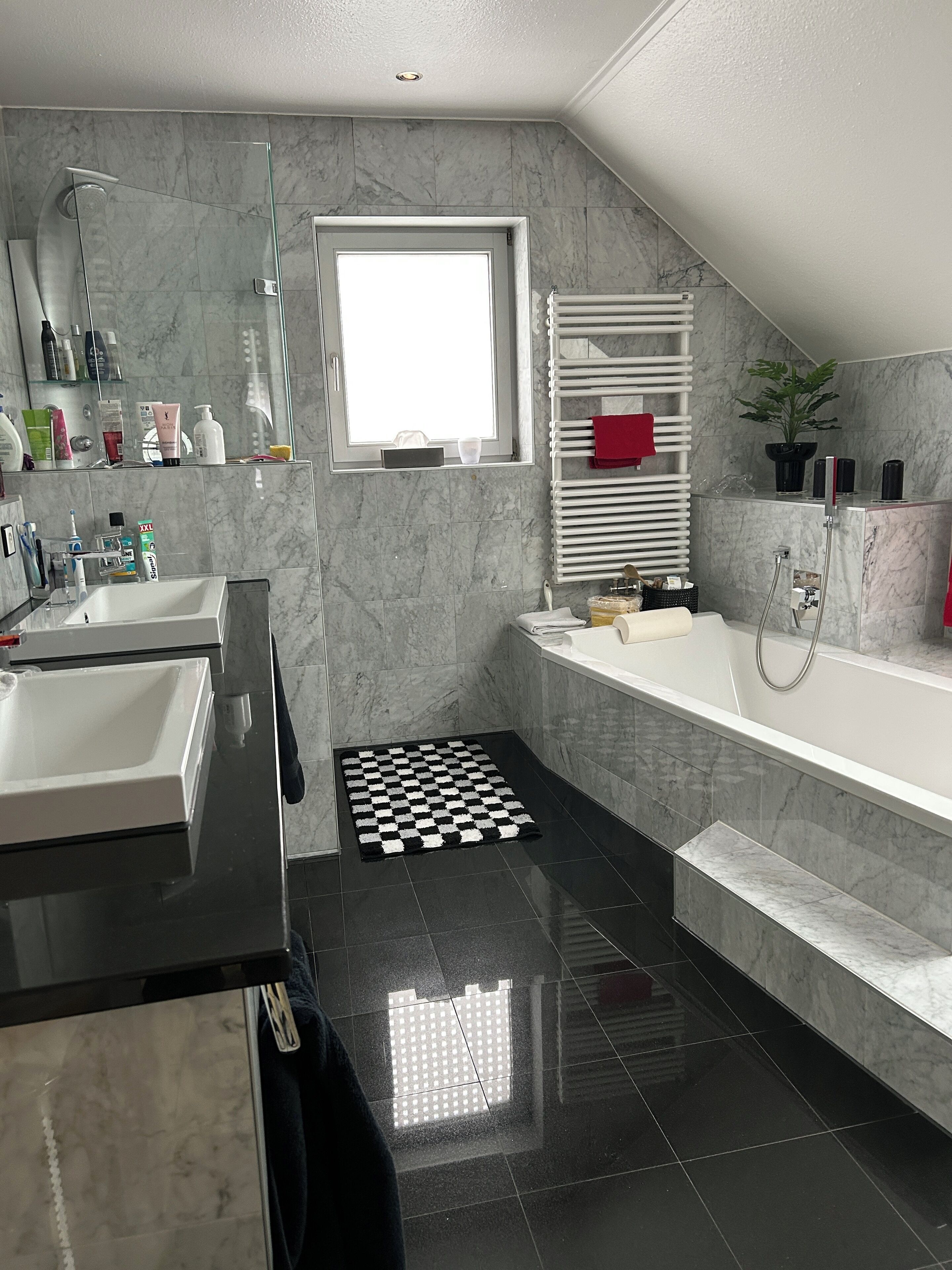 Dusche, Haartrockner, Bidet, Handtücher