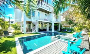 Indoor pool - Luxury Home Steps to the Beach with Pool, Spa and Rooftop! (Holmes Beach)