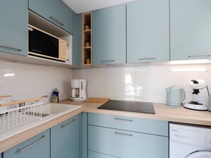 Microwave, stovetop, coffee/tea maker, toaster