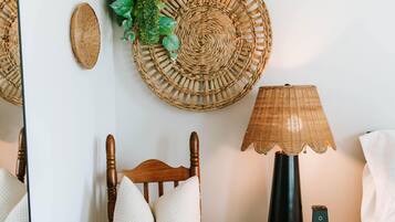 Iron/ironing board, travel crib, free WiFi, bed sheets