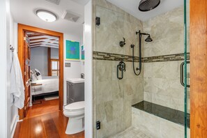 Shower, hair dryer, towels - STAINED GLASS SANCTUARY ~ NEW LISTING! 3 BR/1.5 Ba w/ Pool and Parking! (Key West)