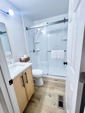 Hair dryer, towels, soap, toilet paper - Modern 2BR Duplex. Furnished - Downtown Knoxville (Knoxville)