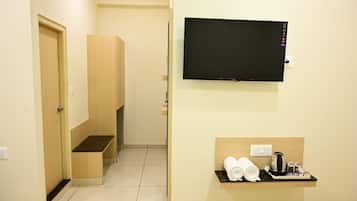 Family Double Room, City View | In-room safe, desk, laptop workspace, iron/ironing board