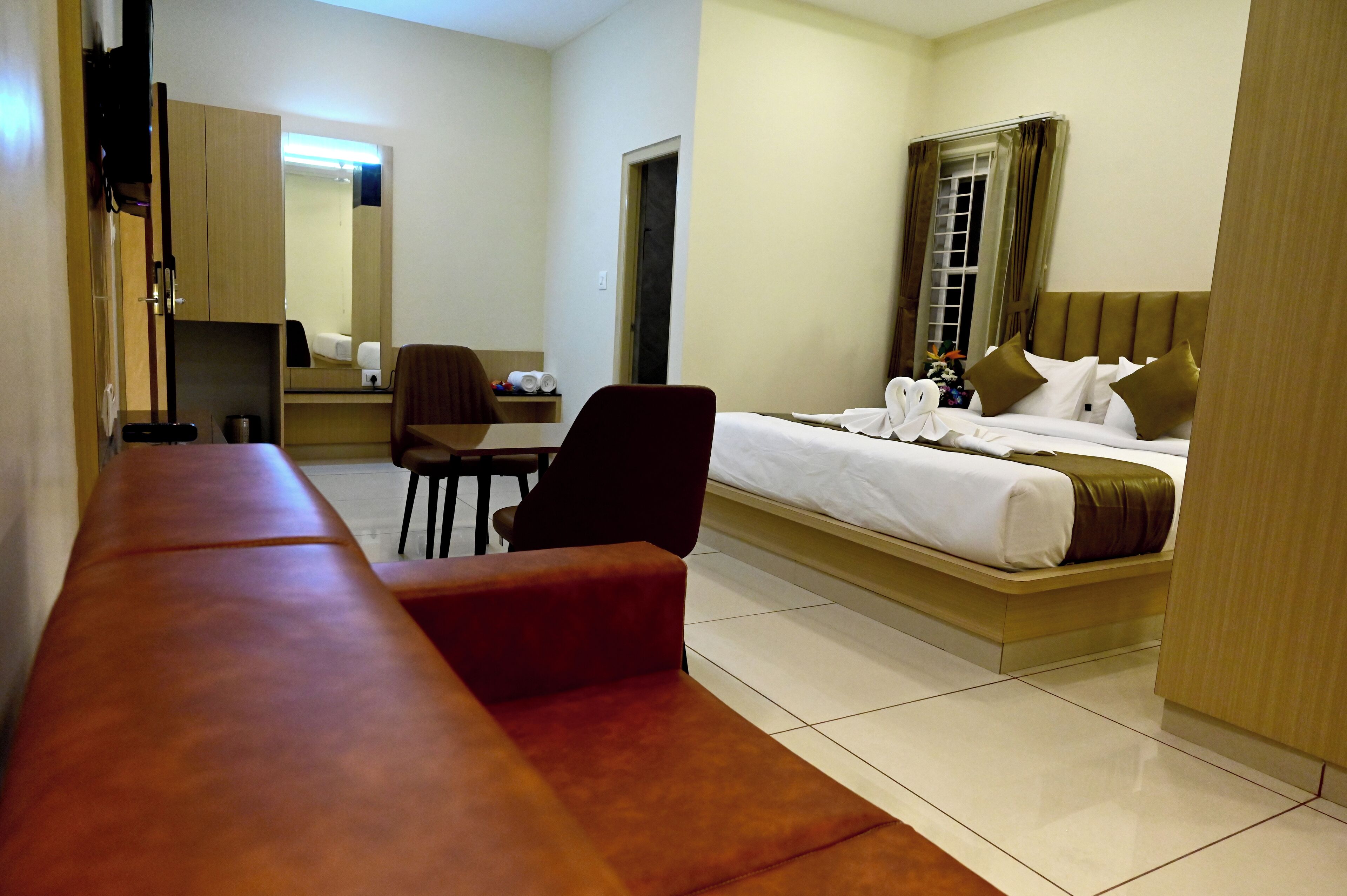 Grand Double Room, City View | In-room safe, desk, laptop workspace, iron/ironing board