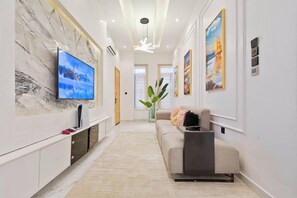 Superior-huoneisto, parveke, kaupunkinäköala | Oleskelualue