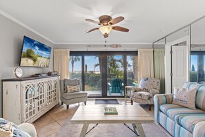 Smart TV, DVD player - Steps to Beach! Beachfront 3BR Condo with Patio &Gulf Views VIP Beach Service (Panama City Beach)