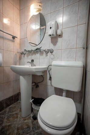 Shower, hair dryer, towels, soap - Apart Hotel Solaris: Superior Apartment 2: 25 m2 (Skopje)
