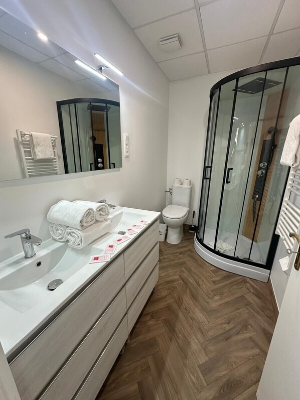 Shower, hair dryer, towels, soap - Studio a baldaquin du Cloitre (Narbonne)