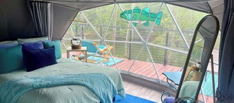 Float on Inn Geodome at The Edge—Unique Riverfront Glamping in Salt Lick, KY