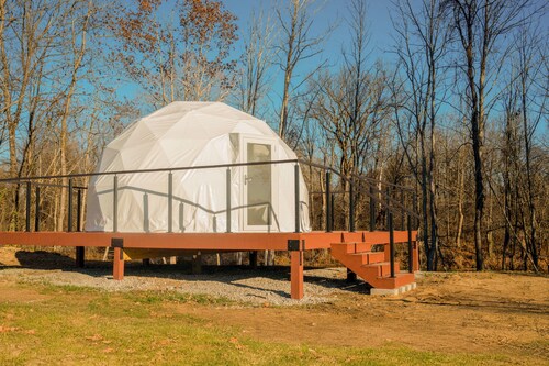 Float on Inn Geodome at The Edge—Unique Riverfront Glamping in Salt Lick, KY