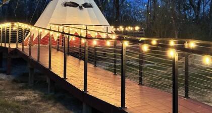 Free Bird Teepee at The Edge—Unique Riverfront Glamping in Salt Lick, KY