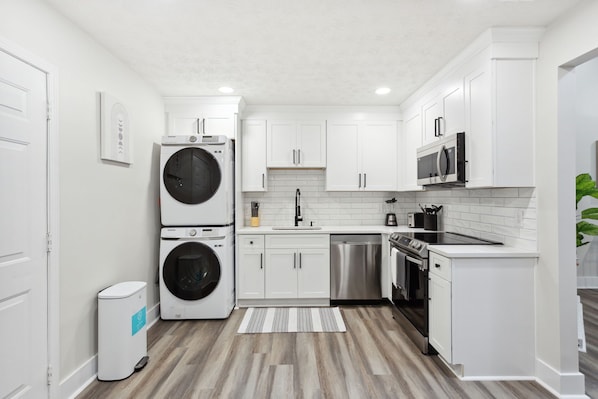 Microwave, oven, stovetop, dishwasher