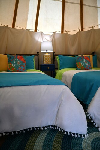Flip Flop Stop Teepee at The Edge—Unique Riverfront Glamping in Salt Lick, KY