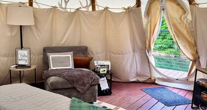 Buck Wild Teepee at The Edge—Unique Riverfront Glamping in Salt Lick, KY