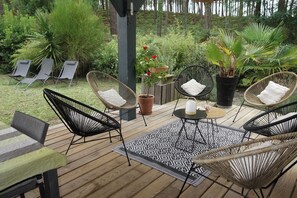 Terrace/patio - Between Ocean and Forest in Léon beautiful contemporary wooden house for 8 people. (Léon)