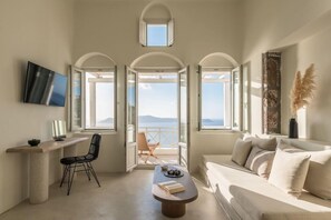 Living area - Enigma Apartment (Santorini)