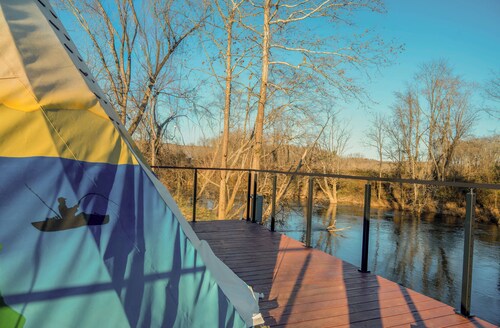 The Reel Deal Teepee at The Edge—Unique Riverfront Glamping in Salt Lick, KY
