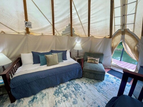 The Reel Deal Teepee at The Edge—Unique Riverfront Glamping in Salt Lick, KY