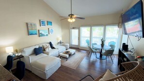 TV, table football - Fresh & Bright 1BR Condo - Pool View & Steps to Beach (South Padre Island)