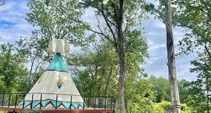 The Dreamcatcher Teepee at The Edge—Unique Riverfront Glamping in Salt Lick, KY