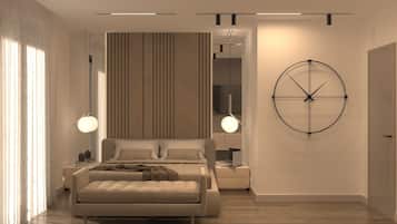 Vila Deluks, balkon, pemandangan laut | Brankas, ruang kerja ramah laptop, tirai kedap cahaya, dan kedap suara