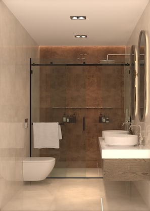 Deluxe Villa, Balcony, Sea View | Bathroom | Combined shower/bathtub, free toiletries, hair dryer, slippers - TİMEX VİLLA 2 (FİNİKE)