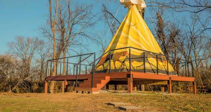 The Mane Attraction Teepee at The Edge—Riverfront Glamping in Salt Lick, KY