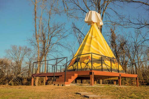 The Mane Attraction Teepee at The Edge—Riverfront Glamping in Salt Lick, KY
