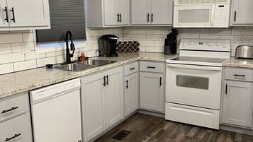 Microwave, oven, stovetop, dishwasher