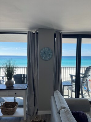 Living area - NEW LISTING! Beachfront 2 BR, 2 BA.Total remodel Jan. 2026. AquaVista 403W (Panama City Beach)