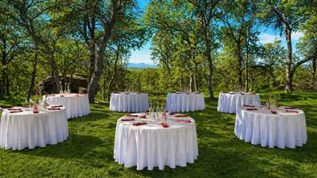 Outdoor banquet area