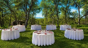Outdoor banquet area