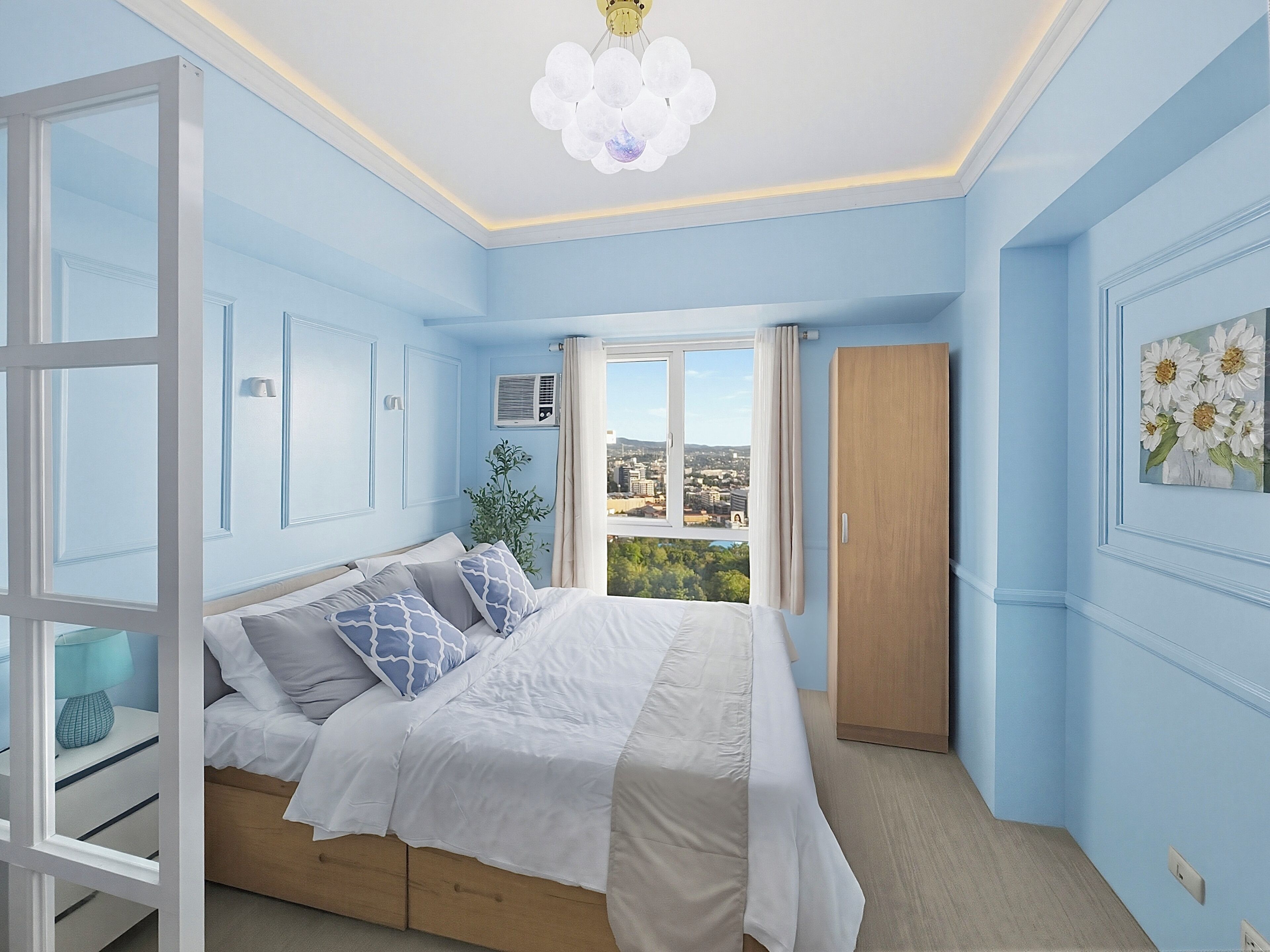 1 slaapkamer, een strijkplank/strijkijzer, wifi, beddengoed