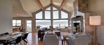 New! Flathead Lake Views | Cherry Orchard | Walk to Lake | Two Living Spaces