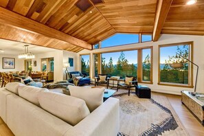 Smart TV, fireplace, video games, foosball