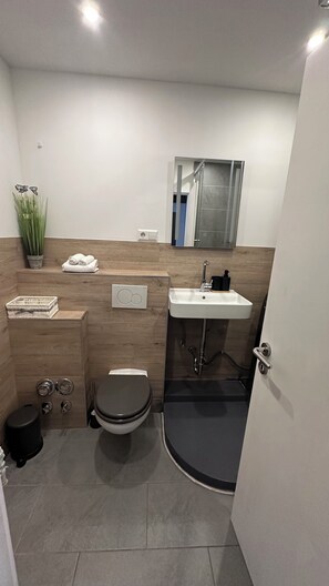 Haartrockner, Handtücher, Seife, Toilettenpapier