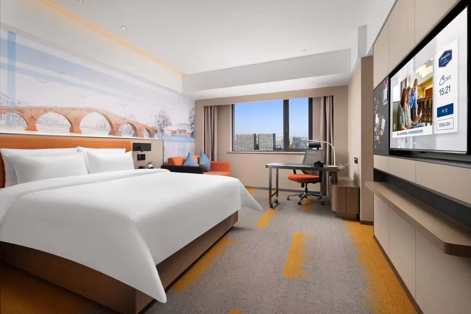 Habitación individual básica | Escritorio y espacio para trabajar con un portátil