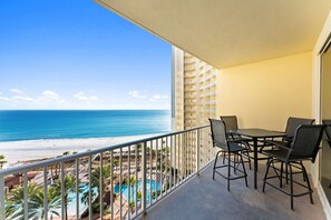 Outdoor dining - Gulf-Front Resort Condo | Lagoon Pool & Beach Access (Panama City Beach)