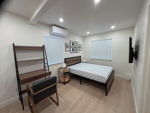 Desk, free WiFi, bed sheets