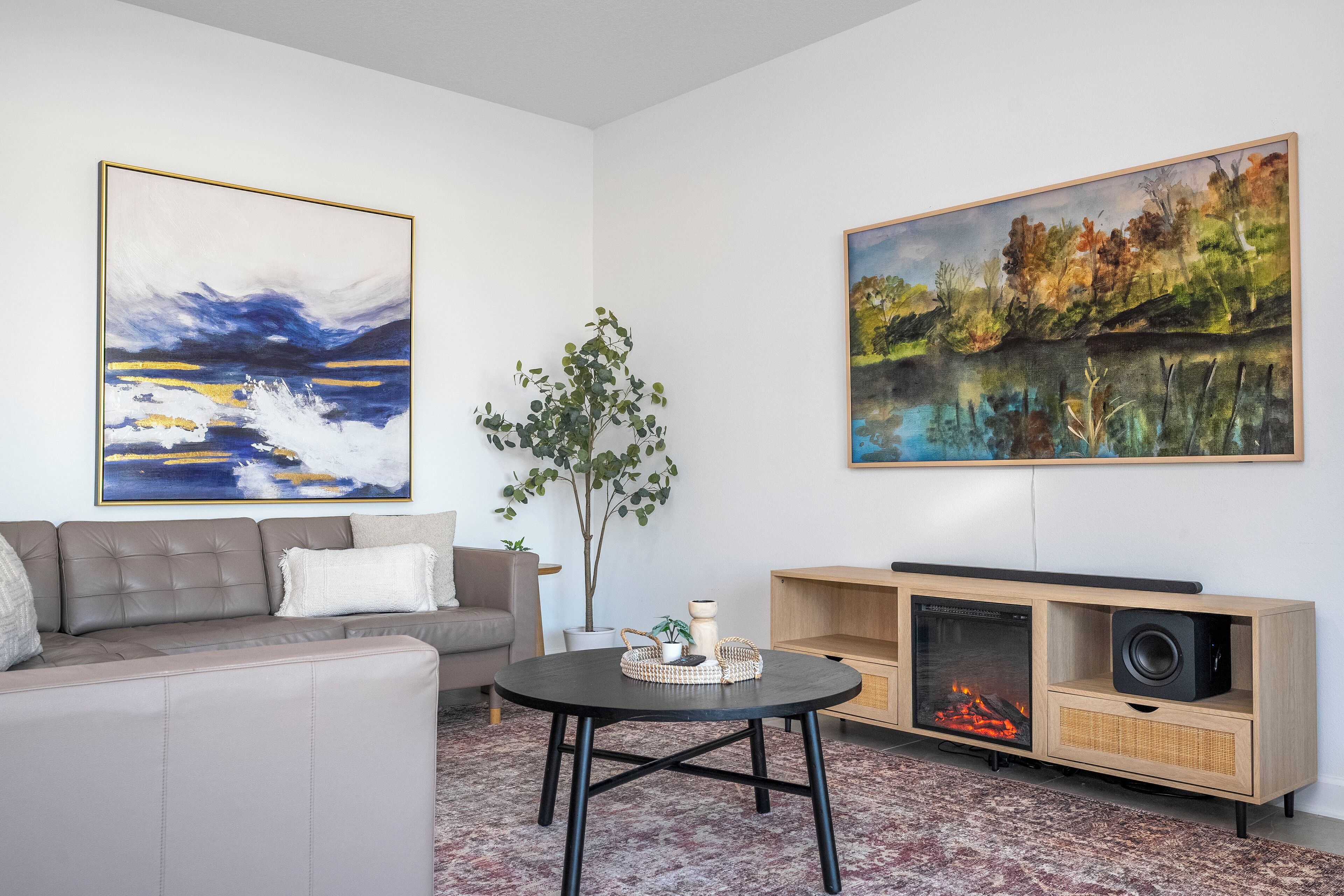 Een smart-tv, boeken en een computerscherm