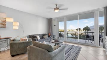 Signature Condo, 2 Bedrooms, Balcony, River View | Living room | 32-inch Smart TV with digital channels