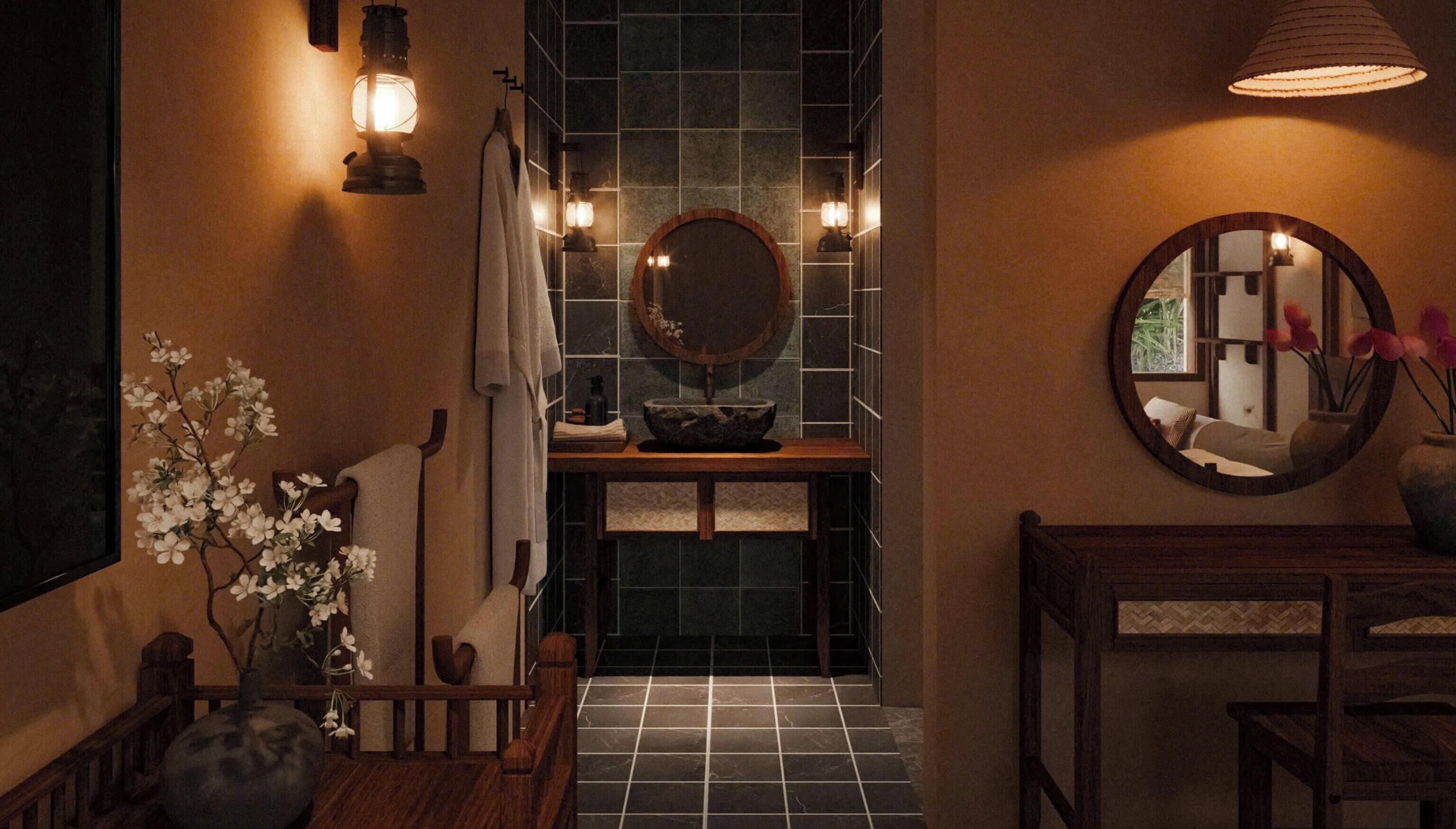 Quarto casal luxo, vista para o jardim | Parte interna