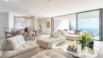 Smart TV, lareira, livros