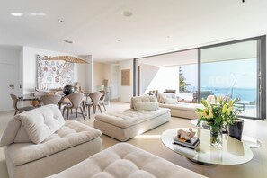 TV connectée, cheminée, livres