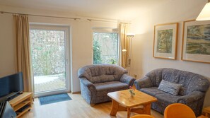 Fernseher, Kamin, DVD-Player