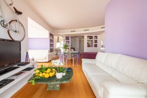 Living area - Olly House - Penthouse with terrace sea view (Sorrento)