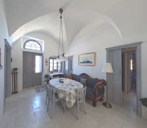Traditional Villa, 4 Bedrooms, Sea View | Living area | Offices - Oia's Heritage Mansion (Oia)